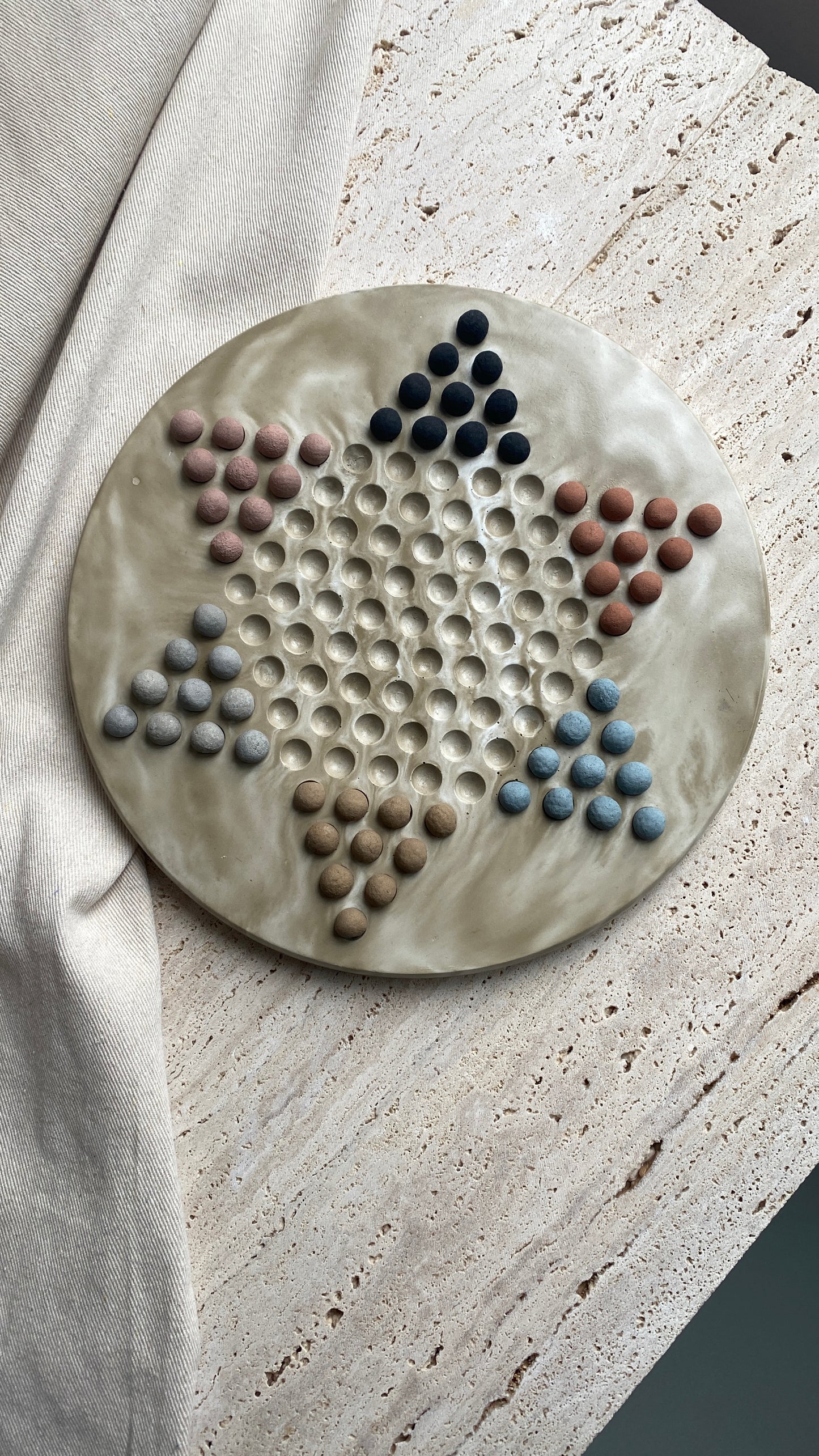 LUDUS | concrete handcrafted board game | concrete chinese checkers