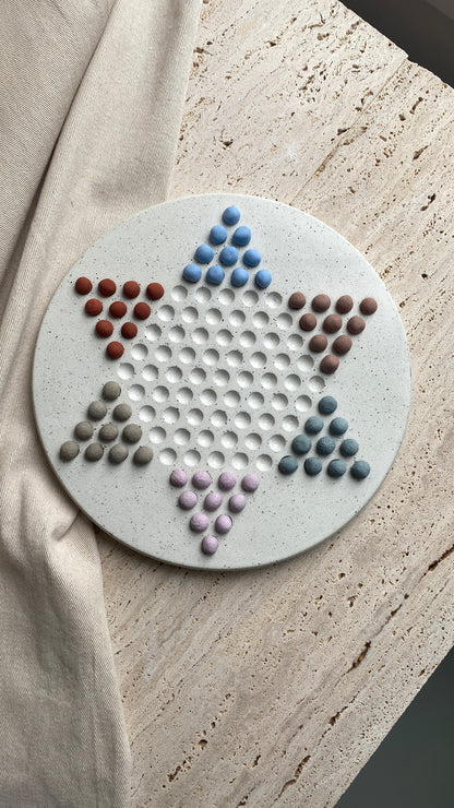 LUDUS | concrete handcrafted board game | concrete chinese checkers